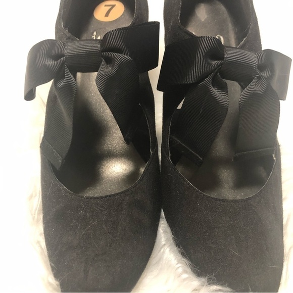 Bow tie vintage inspired black high heels - Picture 2 of 6